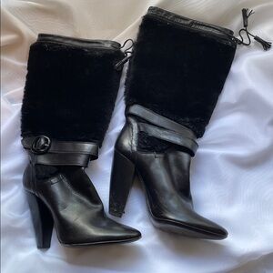 Costume National Leather Lace-Up Boots